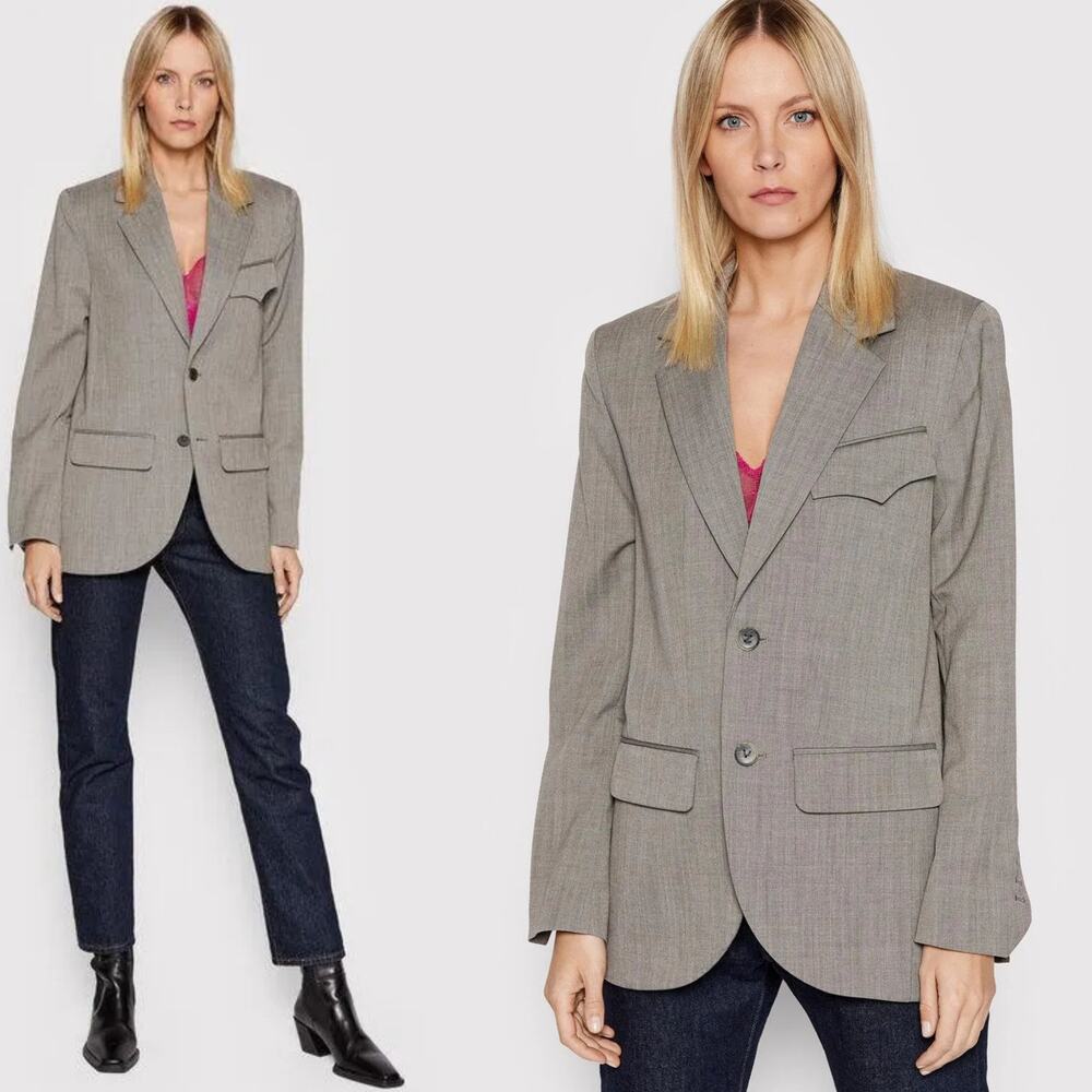 Zadig & Voltaire DΓ©filΓ© NWT Vivi Tailleur Chine Wool Menswear Blazerβ 38 Medium